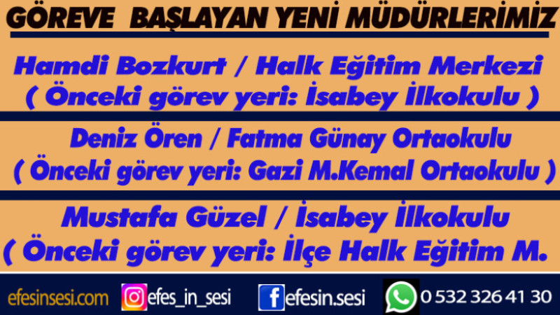 Okullarda ve Halk Eğitim Merkezinde görev değişiklikleri